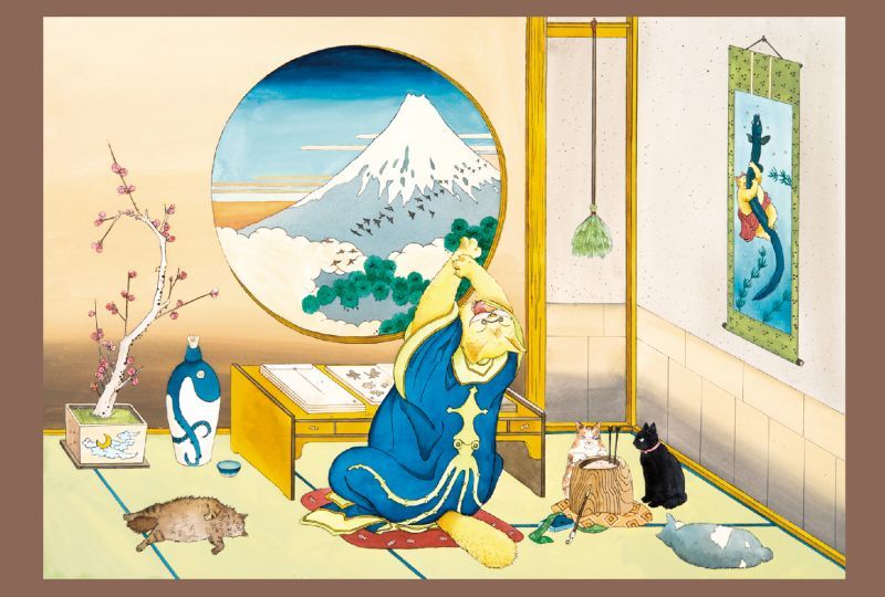 気質アップ ATAGOAL×HOKUSAI ポストカード8種類 Bセット ・ますむらひろし コレクション